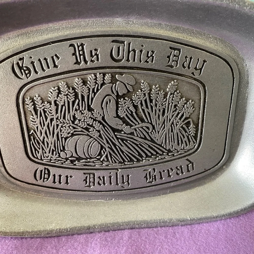 Vintage Pewtarex York Pennsylvania Prayer Message Pewter Platter Tray